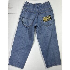 Vintage BOSS Baggy Carpenter Jeans 90s Embroidered Patch Blue Denim 38x30